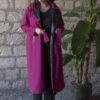 CAPPOTTO LUNGO DONNA COLLO IN PELLE CON CINTURA